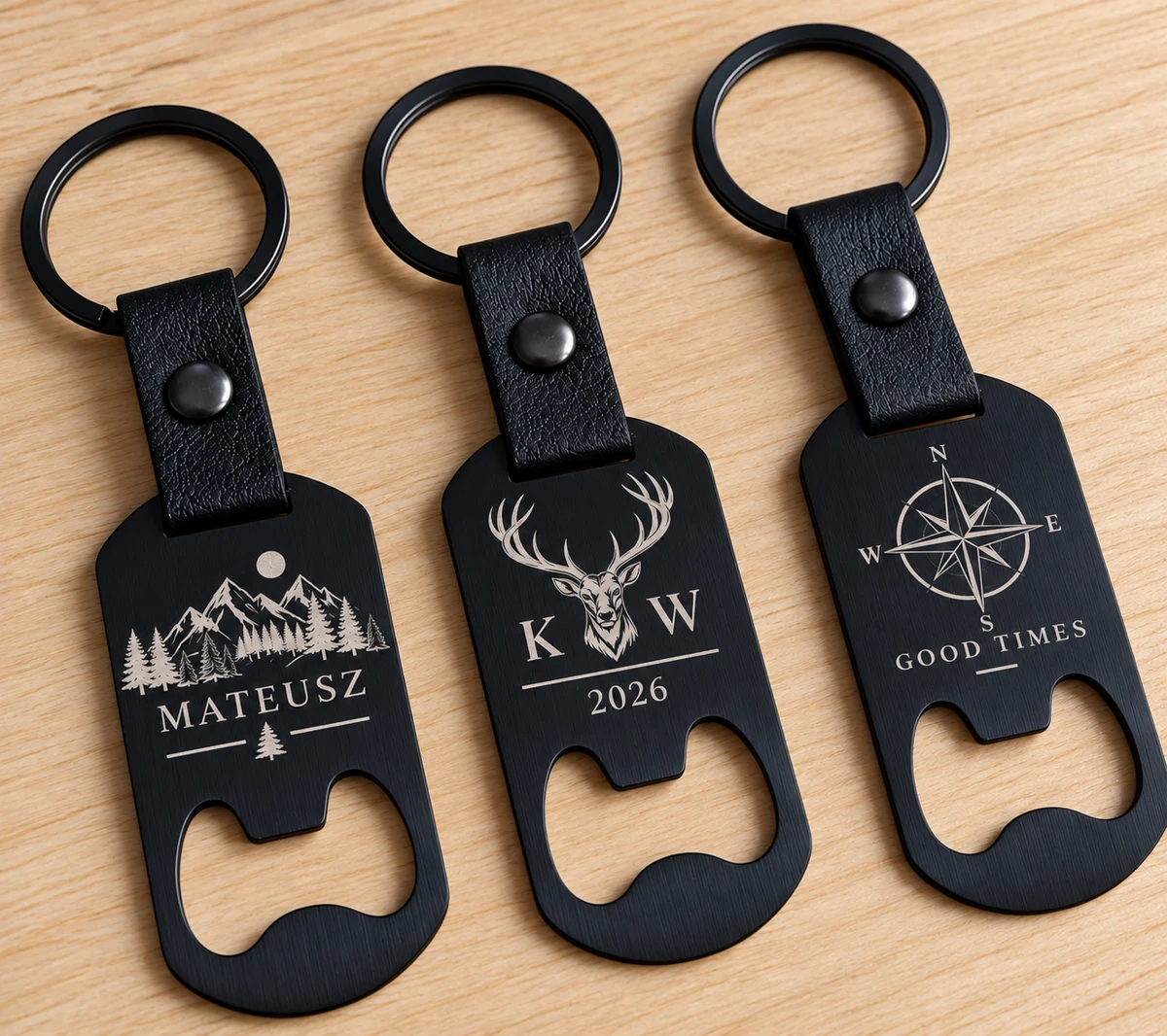 Metal bottle opener keyrings